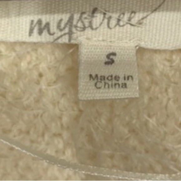 Mystree Unique Print Metallic Mesh Popcorn Soft Eyelash Sweater Size Small - Picture 9 of 15